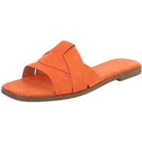 Ital-Design Moderne Damen Sandalen mit geflochtenem Design für Freizeit Pantolette (91117167) Blockabsatz Pantoletten in Orange
