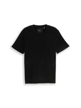 Denim Tom Tailor - Terry T-Shirt aus Baumwolle black - Gr. - L