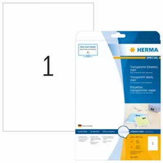 Herma transp. Etiketten 210X297 25 Blatt DIN A4 25 Stück 4375