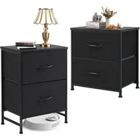 SURFOU Kommode Nachttisch 2er Nightstand Kommode Beistelltisch mit 2 Schublade (für Schlafzimmer, 2-stufiger), Bed Side Table Bedroom Stoffschubladen Aufbewahrungs Nachtschrank