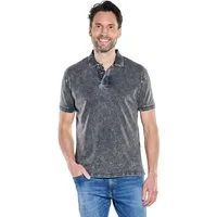 Engbers Poloshirt Herren Poloshirt mit authentischem Farbeffekt, Anthrazit