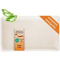 sleepling Nackenstützkissen Orthopädisches Reise- und Nackenstützkissen, Füllung: Viscoelastischer Schaum, Bezug: 100% Polyester Aloe Vera veredelt, Seitenschläfer, Rückenschläfer, Bauchschläfer, Viskoelastischer Schaum, Memory Effekt, geringe Größe 
