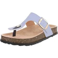 Ital-Design Modische Flip-Flops mit Schnalle für Damen Zehentrenner (91512265) Flach Zehentrenner in Hellblau