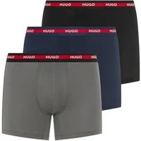 HUGO Trunk BOXERBR TRIPL PLANET kontrastfarbener Bund mit Logo