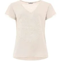 Zwillingsherz T-Shirt "Positive Mind" Fransen, V-Ausschnitt