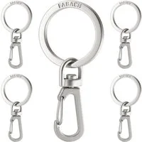 FABACH Schlüsselanhänger Karabiner mit drehbarem Schlüsselring - abnehmbare Karabinerhaken (5-tlg)