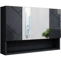 Vicco Badezimmerspiegelschrank Irma, Anthrazit Hochglanz, 80 x 55 cm (1-St)