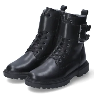 Richter Schnürstiefeletten - Gr. 33 - Schwarz - Glattleder