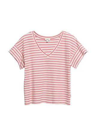 s.Oliver - T-Shirt pink/creme - Gr. - 44
