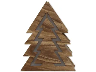 Deco-Holz Baum mit 10 LEDs, TR-TFF-01 dunkelbraun