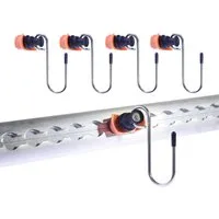 INDUSTRIE PLANET Spanngurt Haken für Airlineschiene – Edelstahl 50 kg Tragkraft Fitting Set (Zubehör-Set, 4-St., 4er-Set Haken mit Endbeschlag für Airlineschienen) Mit Schutzkappe, Bis 50 kg Tragkraft, Farbliche Kennzeichnung
