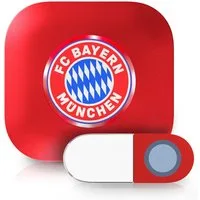 Heidemann Steckdosen-Türgong Heidemann Funkgong-Set Stern des Südens FC Bayern München, 433, rot (2-tlg) LED-Signal, Steckdosenbetrieb, 36 Melodien, hohe Reichweite
