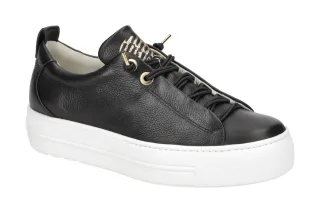 Paul Green Damen Halbschuhe 5017-02 Schwarz Gold Sneaker Echtleder Fu?bett