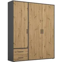 rauch Drehtürenschrank Kleiderschrank Schrank Garderobe Wäscheschrank VOYAGER (in 3 verschiedenen Ausstattungen BASIC/CLASSIC/PREMIUM) mit 2 modernen Griffvarianten, mit Außenschubladen MADE IN GERMANY