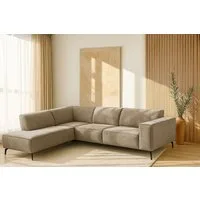 Home affaire Ecksofa LORCAN mit Metallfüßen, Breite 275 cm, weiches Sitzgefühl, Metallfüße, Lederoptik, Struktur, Bouclé