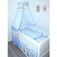 Primawela Babybettwäsche Baby Bettset- 6 teiliges mit 420 Nestchen Vollstoff Himmel Bettwäsche