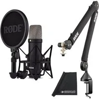 RØDE Mikrofon Rode NT1 Signature Black Mikrofon mit PSA-1+ Gelenkarm (mit PSA-1+ Gelenkarm Stativ und Tuch)