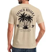 Neverless Print-Shirt Herren T-Shirt Backprint - Design French Riviera - Baumwollshirt mit Print