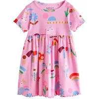 Next Jerseykleid Geripptes Kurzarmkleid (1-tlg)