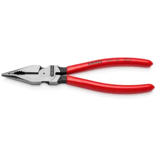 KNIPEX Spitz-Kombizange mit Kunststoff überzogen schwarz atramentiert 185 mm - 0821185
