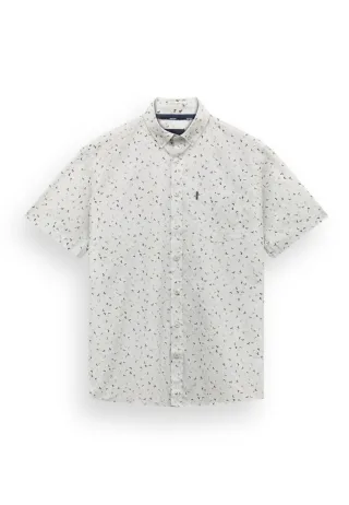 State of Art - Popeline-Hemd mit botanischem Print grün - Gr. - XXL