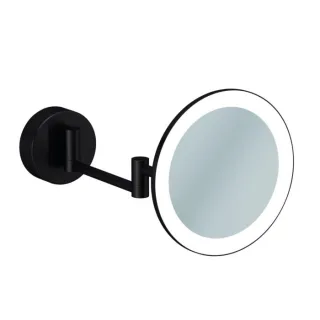 Kludi VELA R LED-Kosmetikspiegel 58995N2W Vergrößerung 3-fach, Wandmontage, brushed gunmetal