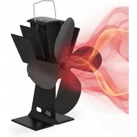 relaxdays Kaminventilator Ofenventilator ohne Strom schwarz