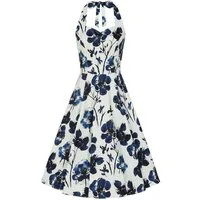 Hearts & Roses London A-Linien-Kleid Indigo Romance Swing Vintage Retro 50er