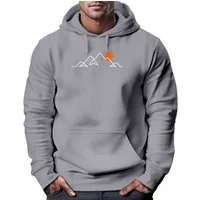 Neverless Hoodie Hoodie Herren Frontprint Line-Art Berge Wandern Natur Outdoor Fashion