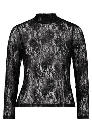 V by Vera Mont - Spitzenshirt schwarz - Gr. - 44