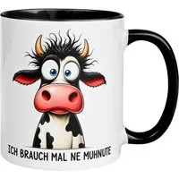 Momentals Tasse Kuh – „Ich brauch mal ne Muhnute“ – lustige Bürotasse für Kollegen, Gratis Versand · Links-&Rechtshänder · Spülmaschinenfest