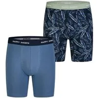 HAPPY SHORTS Langer Boxer Jersey Boxer Briefs (2-St) langer Beinabschluss Long Boxer Trunks Männer