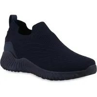 VAN HILL 21723338 EM HD-33(EM) Damen Sportschuhe Navy 38 Slip-On Sneaker Damen Slip Ons Sportschuhe Sportliche Strick Profil-Sohle