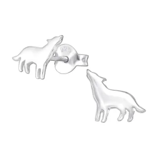 Wolf Ohrringe aus 925 Silber