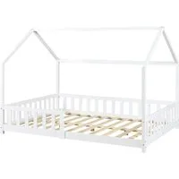 en.casa Hausbett, »Hesel« Montessori Bett Kiefernholz Weiß 120 x 200 cm