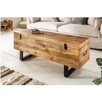 riess-ambiente Truhenbank FACTORY LOFT 115cm natur / schwarz, Sitzbank · Massivholz · Metall-Gestell · mit Fach · Mangoholz