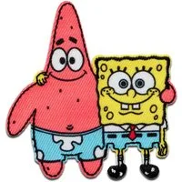 Spongebob Schwammkopf Aufnäher Bügelbild, Aufbügler, Applikationen, Patches, Flicken, zum aufbügeln, Polyester, Mono-Quick Spongebob Freunde - Größe: 7 x 6,7 cm