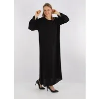HELLO MISS Sommerkleid Elegantes Langarm Abaya Kleid aus Jazz Stoff Sommerkleid für Damen in Unifarbe
