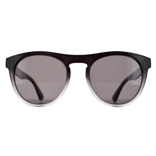 Serengeti Round Mens Shiny Black to Clear Saturn Polarized Smoke Kingman