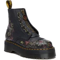 DR. MARTENS Sinclair Decayed Roses Tumbled Nappa Leder Stiefel Schlupfboots Plateauboots, Chunky Boot mit abnehmbarem Reißverschluss