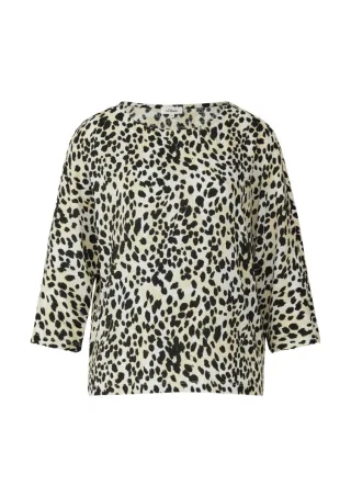 s.Oliver Red Label - Relaxed-Fit-Shirt mit 3/4-Fledermausärmeln und All-over-Print beige - Gr. - 44