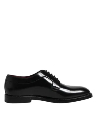 Dolce & Gabbana Schwarze Leder Schnür- Derby-Formalschuhe