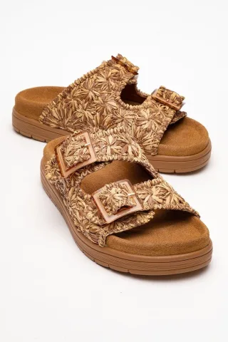 Milana Leder Double‑Strap Sandale (Women)