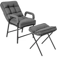 COSTWAY Relaxsessel, mit liegefunktion,Hocker,verstellbar,gepolstert,150kg
