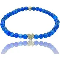 Steinfixx® Perlenarmband Edelsteinarmband aus Lapis Lazuli mit 18k vergoldeten Elementen (AAA-Qualität, 1-tlg., Handmade), incl. Geschenkbox