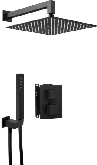 Neuesbad Unterputz Duschtermostat-Set eckig, schwarz matt NB1DEBXYZNEAT1
