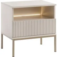 MIRJAN24 Nachttisch Sento S54 (mit Schublade), mit LED-Beleuchtung, Untergestell aus Metall