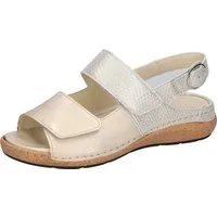 Waldläufer K-HELIETT Sandale Sommerschuh, Keilsandalette, Metallic-Look, in Extraweite K