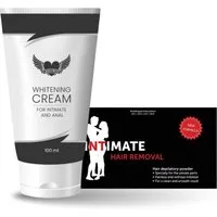 Lovelyness Intimpflege Set - Intim Bleaching Creme + Haarentfernung Pulver, 2-tlg.