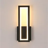 Riserva Wandleuchte LED Wandleuchte Innen Schwarz 12W 3 Lichtfarben Acryl, LED wechselbar